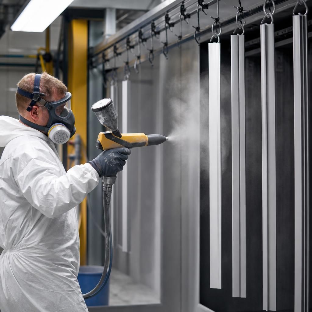 Powder coating curing process