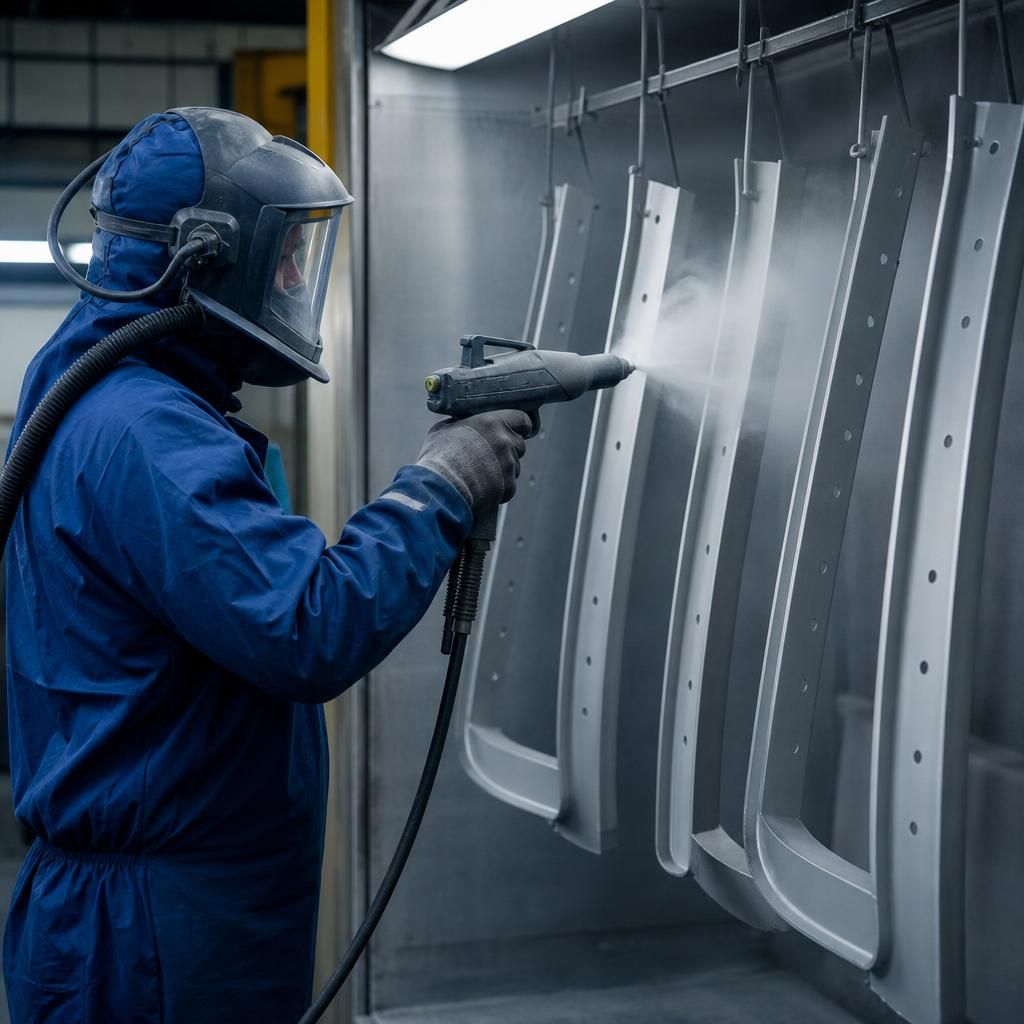 Surface preparation of aluminium for powder coating