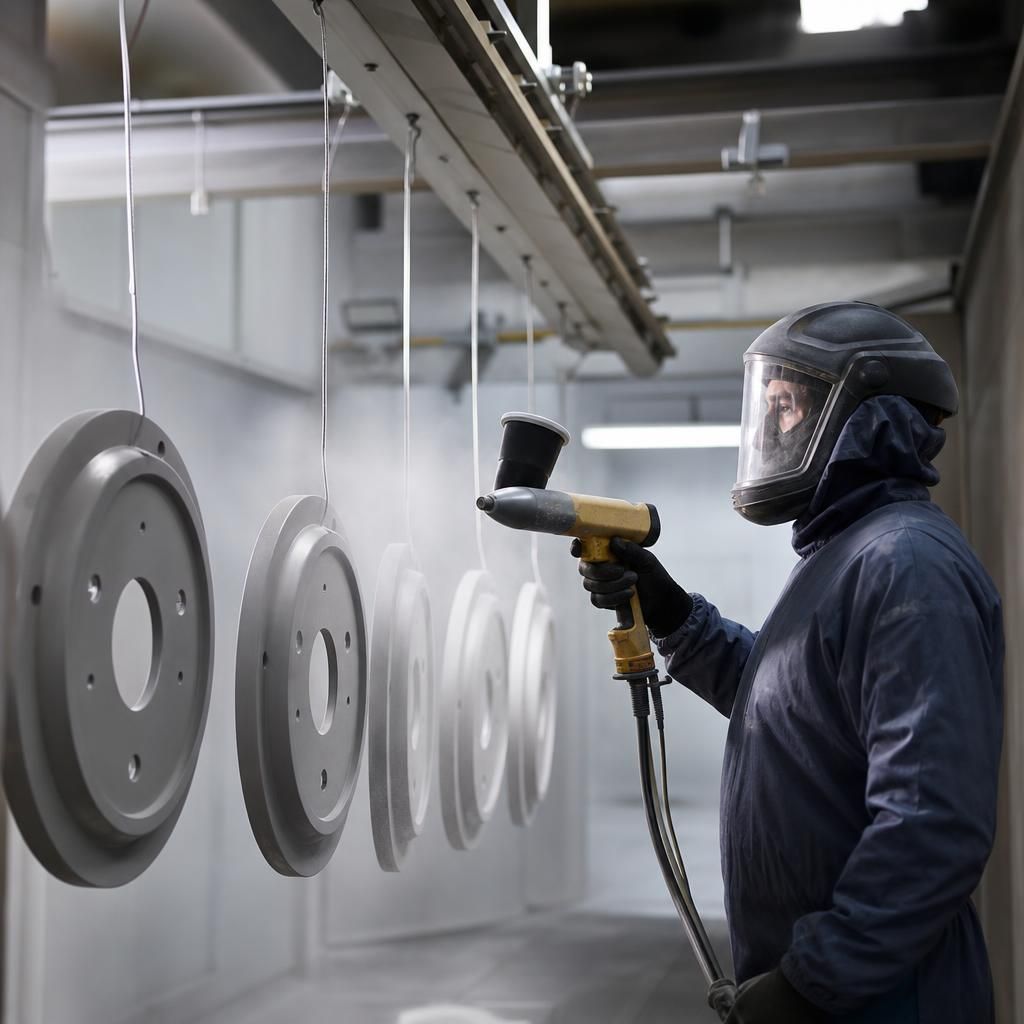 Curing and finishing process for powder coatings