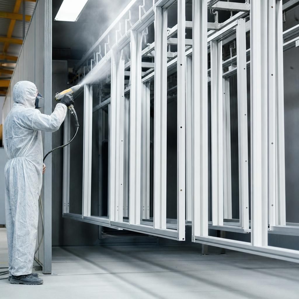 Comparison of powder coated and non-coated aluminium samples