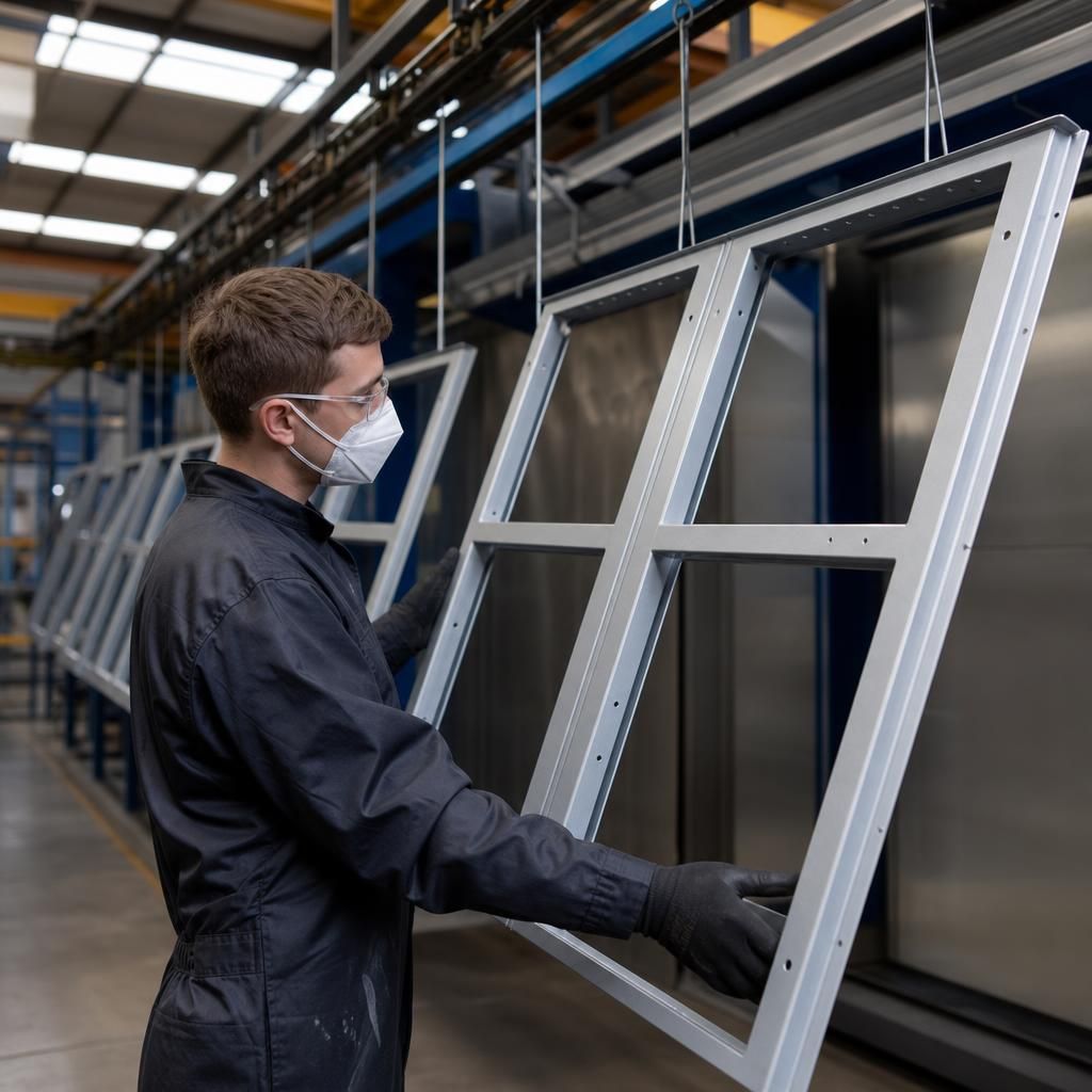 Logistics of aluminium parts being loaded for delivery